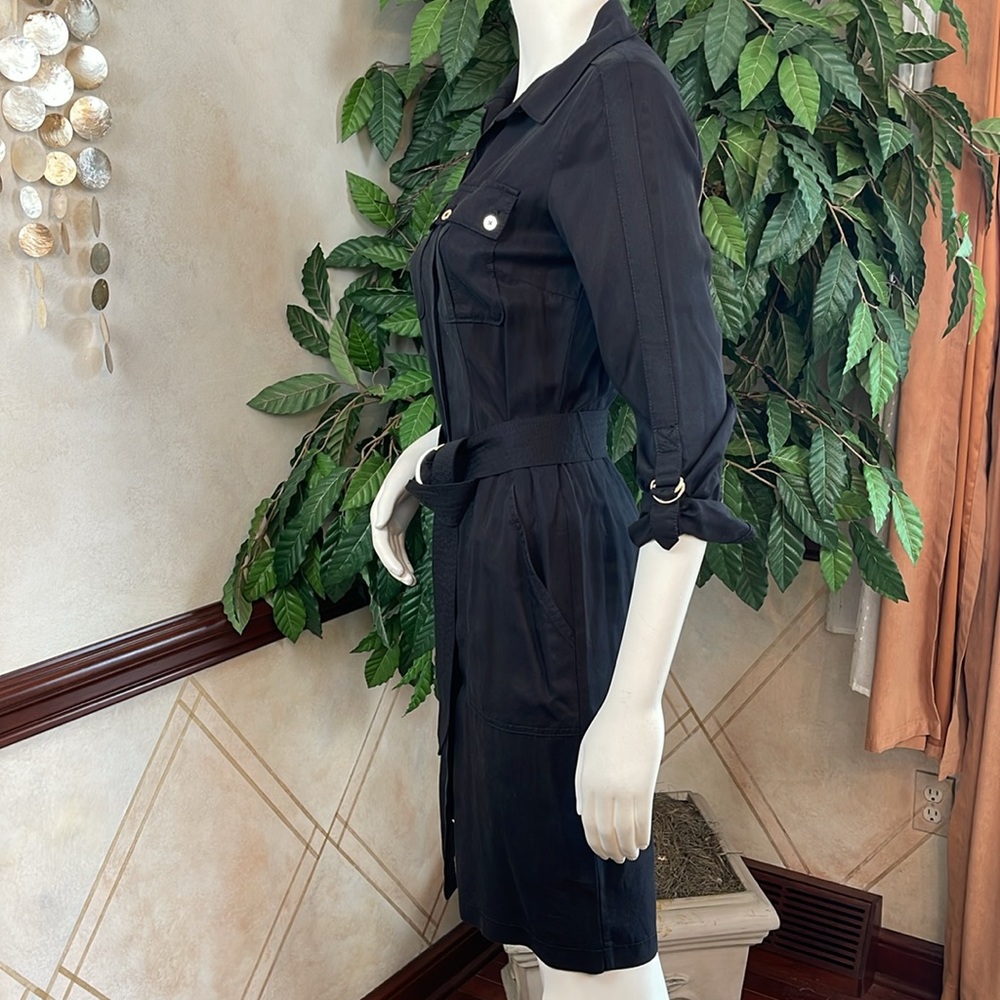 WHBM TWILL SHIRT DRESS WITH REMOVABLE BELT - Picture 7 of 12